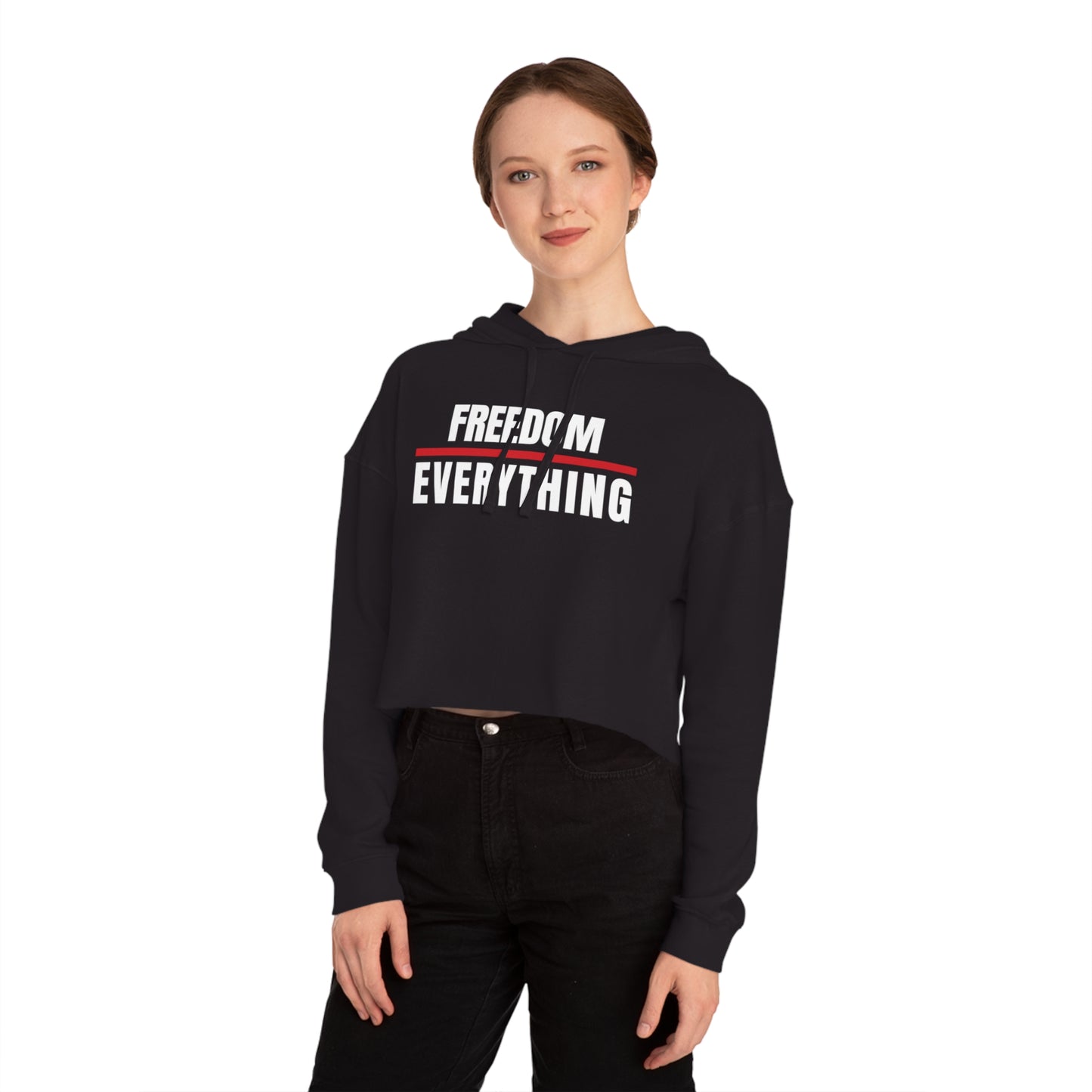 Freedom Over Everything Women's Cropped Hoodie